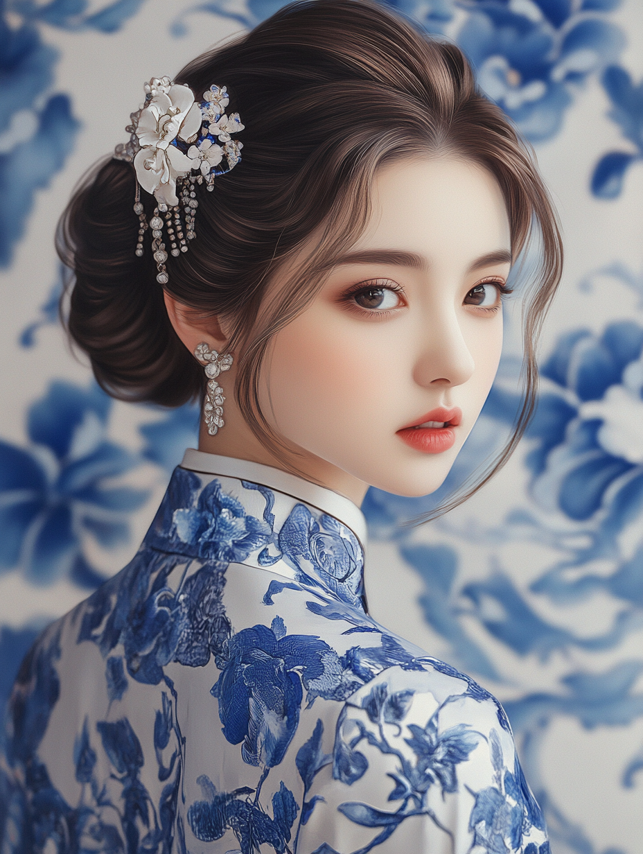 九游体育AI生图-回眸瓷韵(图2)