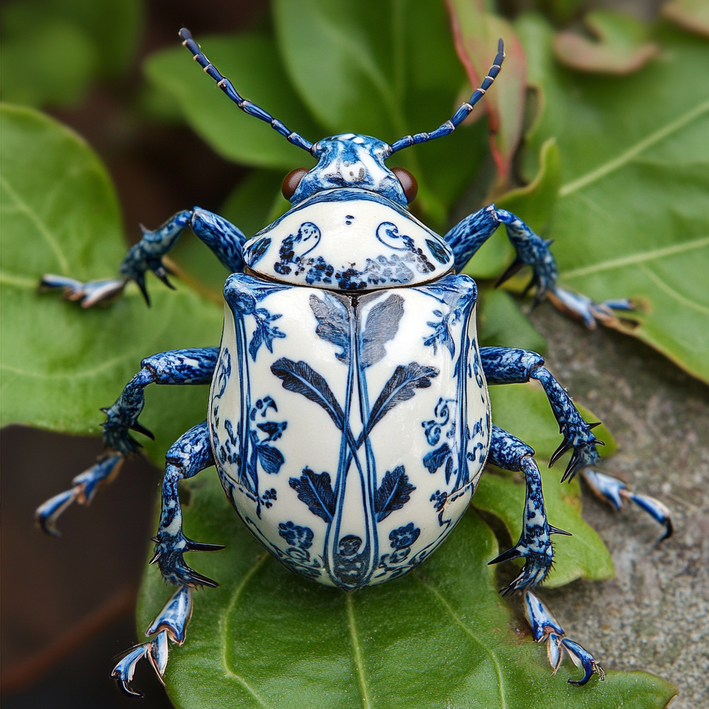 AI九游体育生图-青花瓷甲虫(图3)